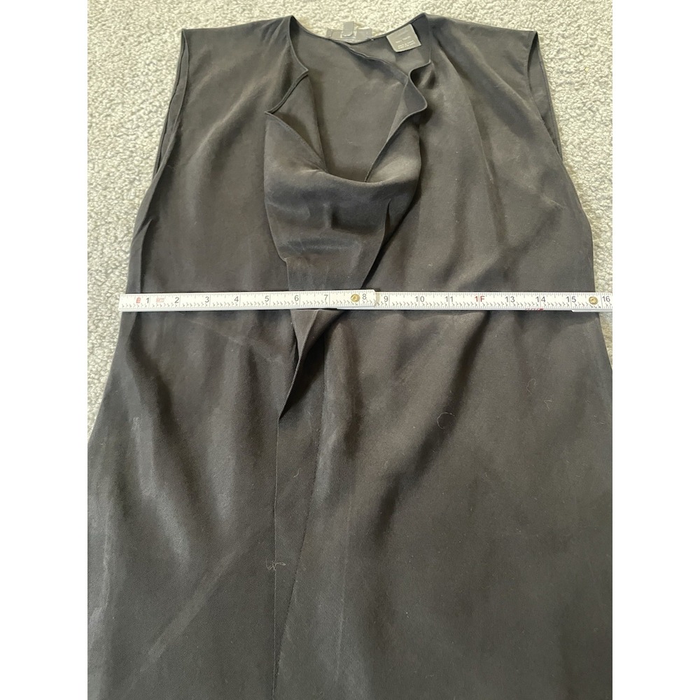 Daryl K Drapey Cowl Neck Sheath Dress Sz 6 Black Tencel Pleated Classic Elegant - Picture 9 of 14